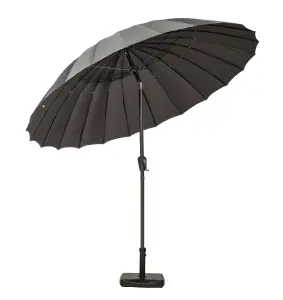 2.7m Grey Crank and Tilt Shanghai Parasol (38mm Pole, 24 Ribs)