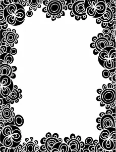 Wallpops Black & White Bali Floral Self-Adhesive Dry Erase Message Note Board