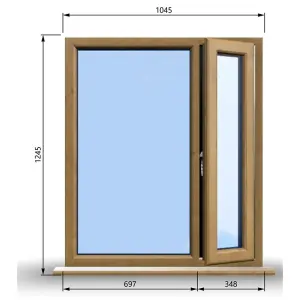 1045mm (W) x 1245mm (H) Wooden Stormproof Window - 1/3 Right Opening Window - Toughened Safety Glass