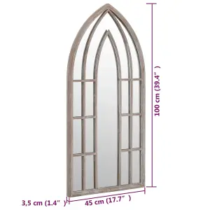 Berkfield Garden Mirror Sand 100x45 cm Iron for Outdoor Use