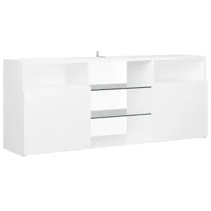 Berkfield TV Cabinet with LED Lights White 120x30x50 cm