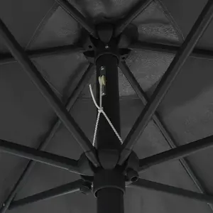 Berkfield Parasol with LED Lights and Aluminium Pole 270 cm Anthracite