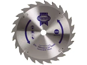 Faithfull FAIZ18024 TCT Circular Saw Blade 180 x 16mm x 24T POS FAIZ18024