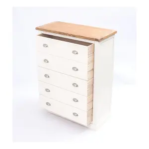 Cosenza 5 Drawer Chest of Drawers Chrome Cup Handle