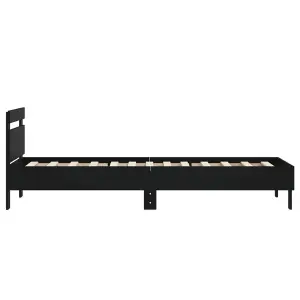 Berkfield Bed Frame without Mattress with Headboard Black 90x200 cm