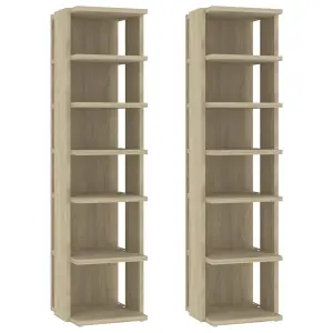 Berkfield Shoe Cabinets 2 pcs Sonoma Oak 27.5x27x102 cm