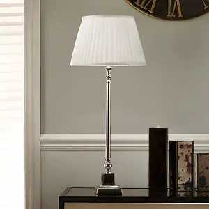 35cm Ivory Poly Cotton Pleat Lampshade Empire White Pleated Table Lamp Shade