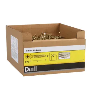 Diall Yellow-passivated Carbon steel Decking Screw (Dia)3.5mm (L)16mm