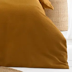 The Linen Yard Waffle Textured 100% Cotton Duvet Cover Set