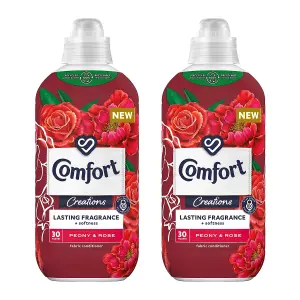 Comfort Fabric Conditioner Lasting Fragrance Peony & Rose 900ml, 30 Washes, 2Pk