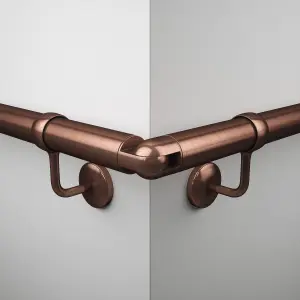 Rothley Antique Copper Bannister Staircase Handrail Adjustable Elbow (Diam) 40mm