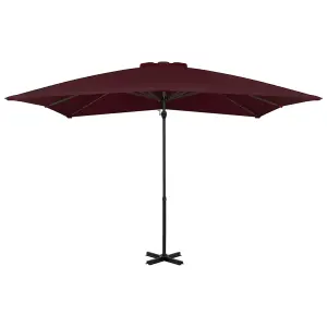 Berkfield Cantilever Umbrella with Aluminium Pole Bordeaux Red 250x250 cm