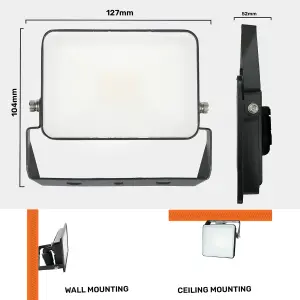 LED Floodlight, Frameless, with faster connector 10W, 1200 Lumens, IP65, Day Light 6500K