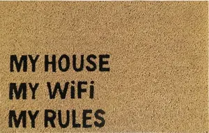 Door Mat Doormats Non Slip Natural Coir Welcome Indoor Outdoor Home Garden Mats My house, my wifi, my rules