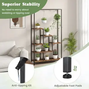 Costway 6-tier Tall Plant Stand 180cm Metal Indoor Corner Plant Shelf Display Rack