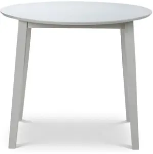 Julian Bowen Coast 4 Seater Round Drop Leaf Dining Table, Modern, Coast Grey