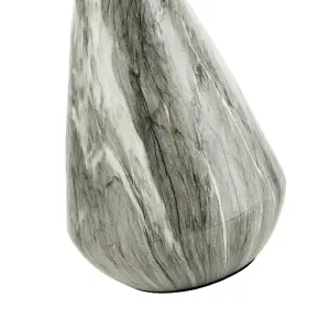 Marble Effect Ceramic Table Lamp Base with Grey Gloss Glazing and Chrome Trim