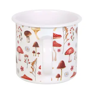 Something Different Mushroom Enamel All-Over Print Mug White/Red (One Size)