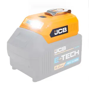 JCB 18USB 18V USB Adaptor 2 x USB Port Battery Charger + LED Light - Bare