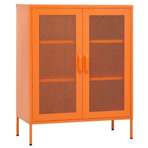 Berkfield Storage Cabinet Orange 80x35x101.5 cm Steel