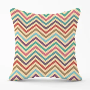 Geometric Vintage Colored Chevron Pattern Cushions 60cm x 60cm