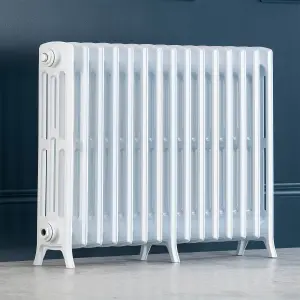 Arroll Edwardian Cast aluminium White 15 Column Radiator, (W)906mm x (H)650mm