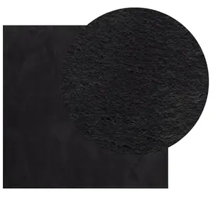 Rug HUARTE Short Pile Soft and Washable Black 240x240 cm