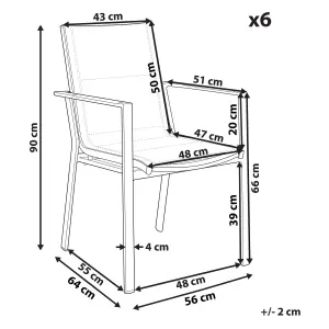 Set of 6 Garden Chairs BUSSETO Metal Black