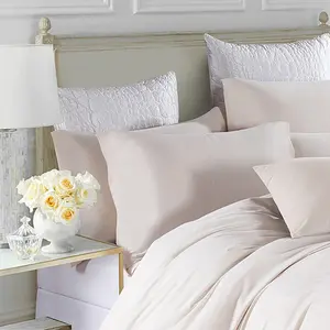 Marnisha Polyester Solid Colour Duvet Cover Set with Pillowcases Beige / Double - 2 Standard Pillowcases