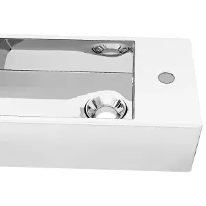 Berkfield Wash Basin with Overflow 49x25x15 cm Ceramic Silver