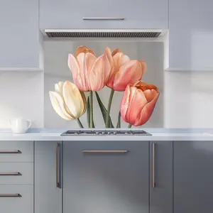 Spring Tulips Kitchen Splashback