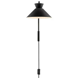 Nordlux Dial Indoor Bedroom Living Dining Office Wall Light in Black (Diam) 25cm