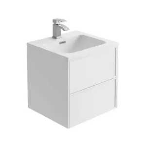 Jenner White Wall Hung Vanity Unit & Basin Set (W)500mm (H)500mm