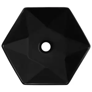 Berkfield Wash Basin 41x36.5x12 cm Ceramic Black