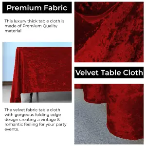 Diamond Velvet Square Tablecloth, Red , 54 Inch x 54 Inch