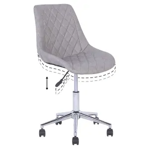 Desk Chair Faux Leather Light Grey MARIBEL