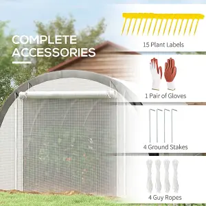 Outsunny Walk-in Tunnel Greenhouse, Upgraded Structure, Mesh Door & Windows