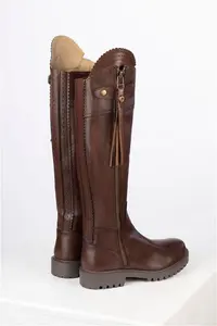 Rydale Ladies Tall Leather Country Boots - Haworth - Brown 8 Regular Fit