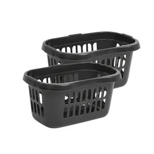 2X Large Plastic Black Hipster Laundry Baskets For Laundry Rooms