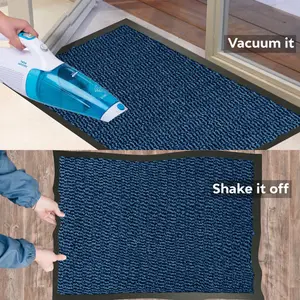 Caro Barrier Door Mat Blue / 80cm W x 160cm L