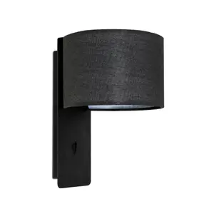 Luminosa Fold Wall Light Black with Shade E27