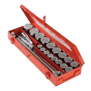 21 19mm 50mm Piece Socket Set 3/4" Inch Drive Metric T Bar Quick Release