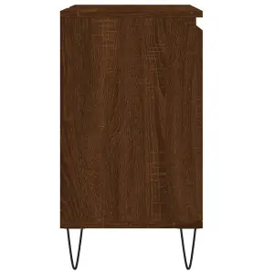 Berkfield Bathroom Cabinet Brown Oak 58x33x60 cm Engineered Wood