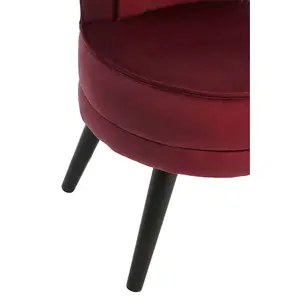 Interiors by Premier Wine Velvet Chair, Enchanting Sleep Swivel Chair, Easy to Assemble Accent Chair, Comfy Office Chair