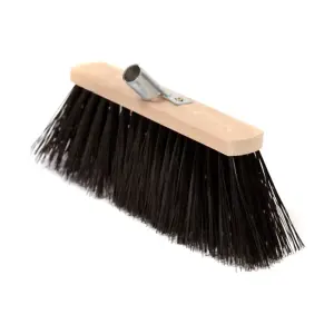 Traditional Wooden Broom with Extra Long Medium Soft Bristles (50 cm / 19.5 in, No Handle)