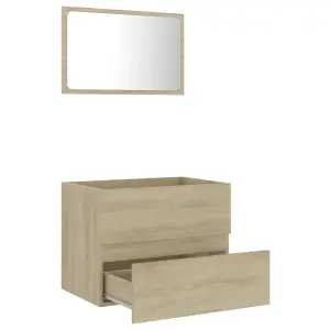 Berkfield 2 Piece Bathroom Furniture Set Sonoma Oak Engineered Wood