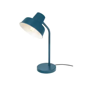 GoodHome Orous Industrial Round Matt Blue Table lamp