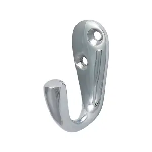 Timco - Single Robe Hook - Polished Chrome (Size 44 x 18mm - 1 Each)