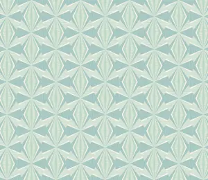 Hoopla Walls Sunray Diamond Teal Blue 10m Wallpaper Matt Smooth