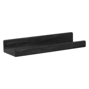 Max Solid Wood Wall Shelf Living Bedroom Kitchen Wall Mounted Floating Shelves in Black - Small